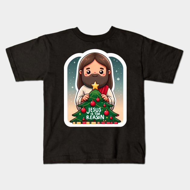 Jesus Is The Reason For The Season Kids T-Shirt by Plushism